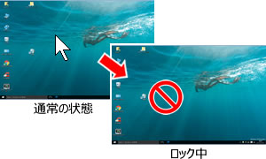キーボード・マウスの操作を禁止する操作ロック機能